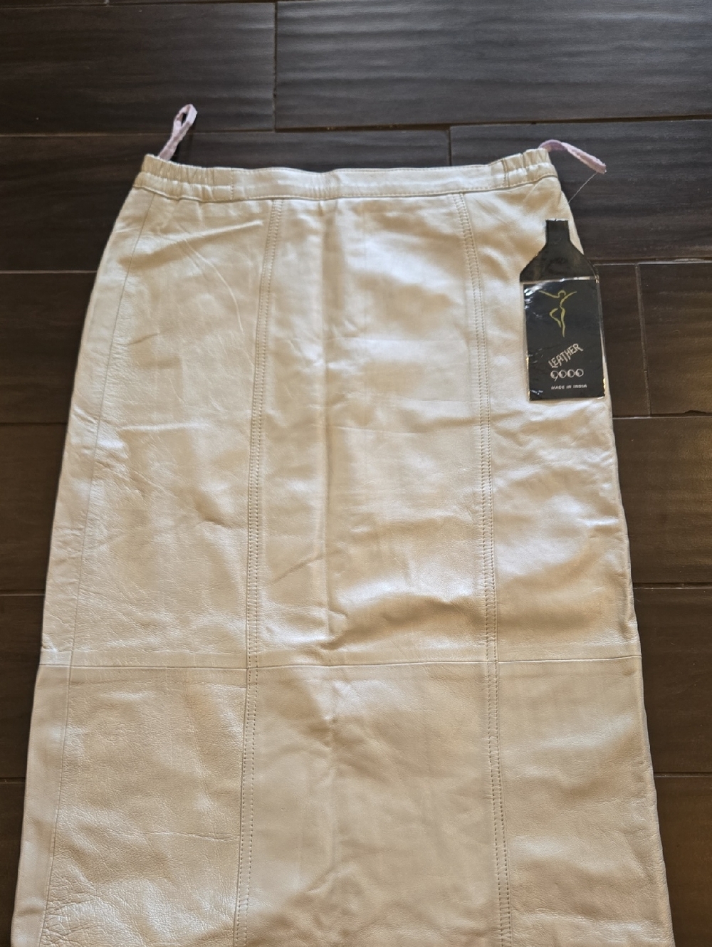 Leather 9000 Vintage Off White Skirt NWT